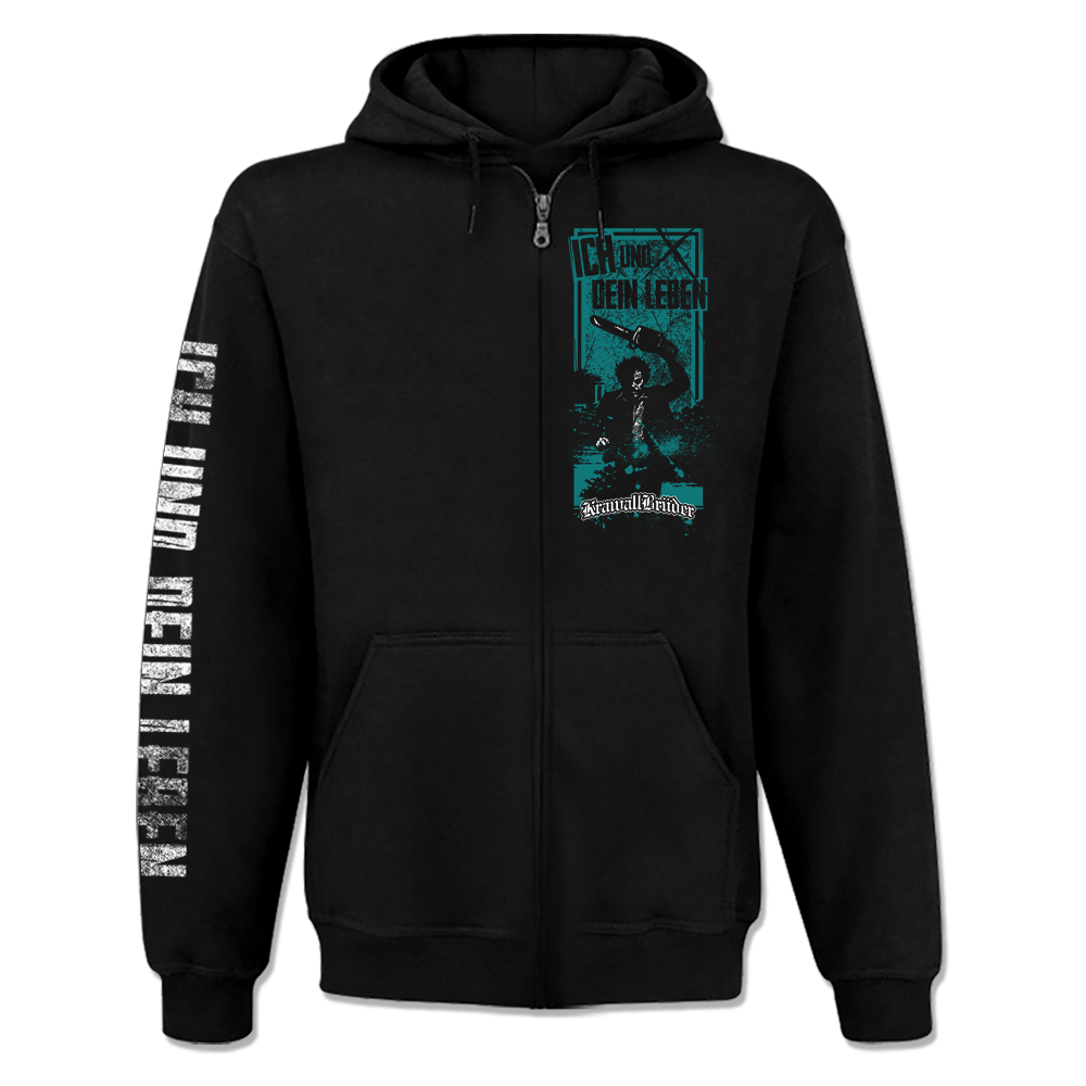 KrawallBrüder - Leatherface türkis, Kapuzen-Zippjacke AKTION