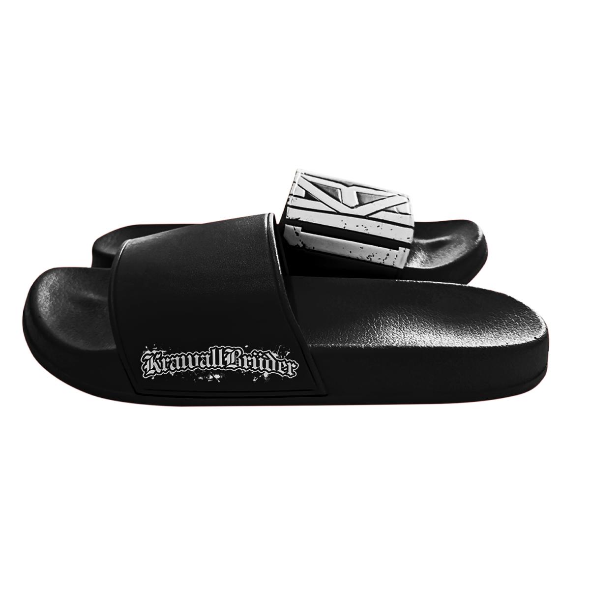 Krawallbrüder - Badelatschen Logo, schwarz