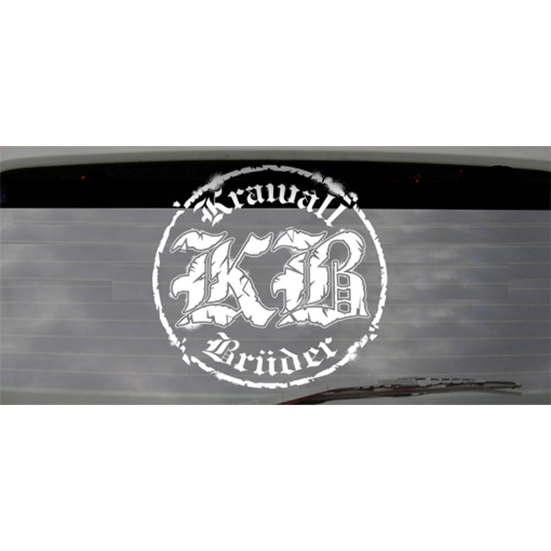 KrawallBrüder  - KB Logo rund, Heckscheibenaufkleber Innen