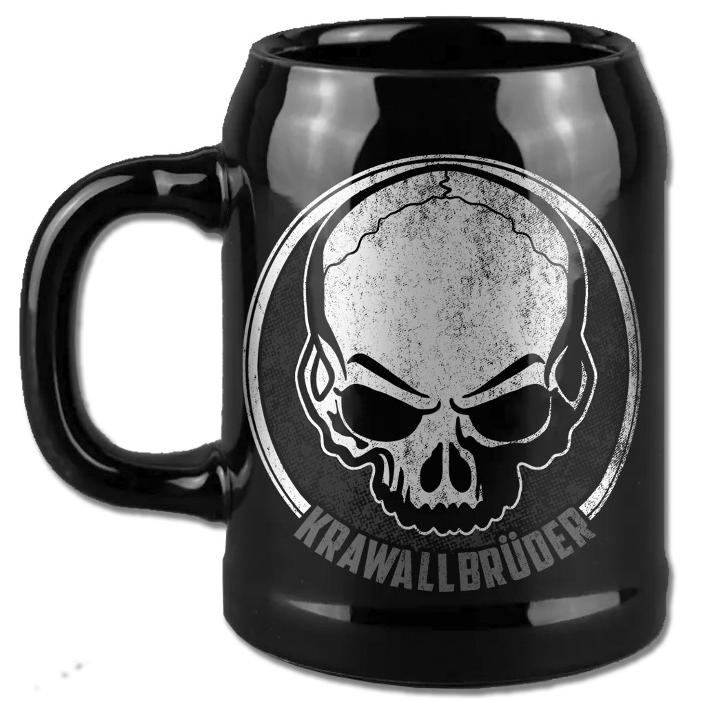 KrawallBrüder  - Skull 24, Bierkrug, schwarz, 0,5l