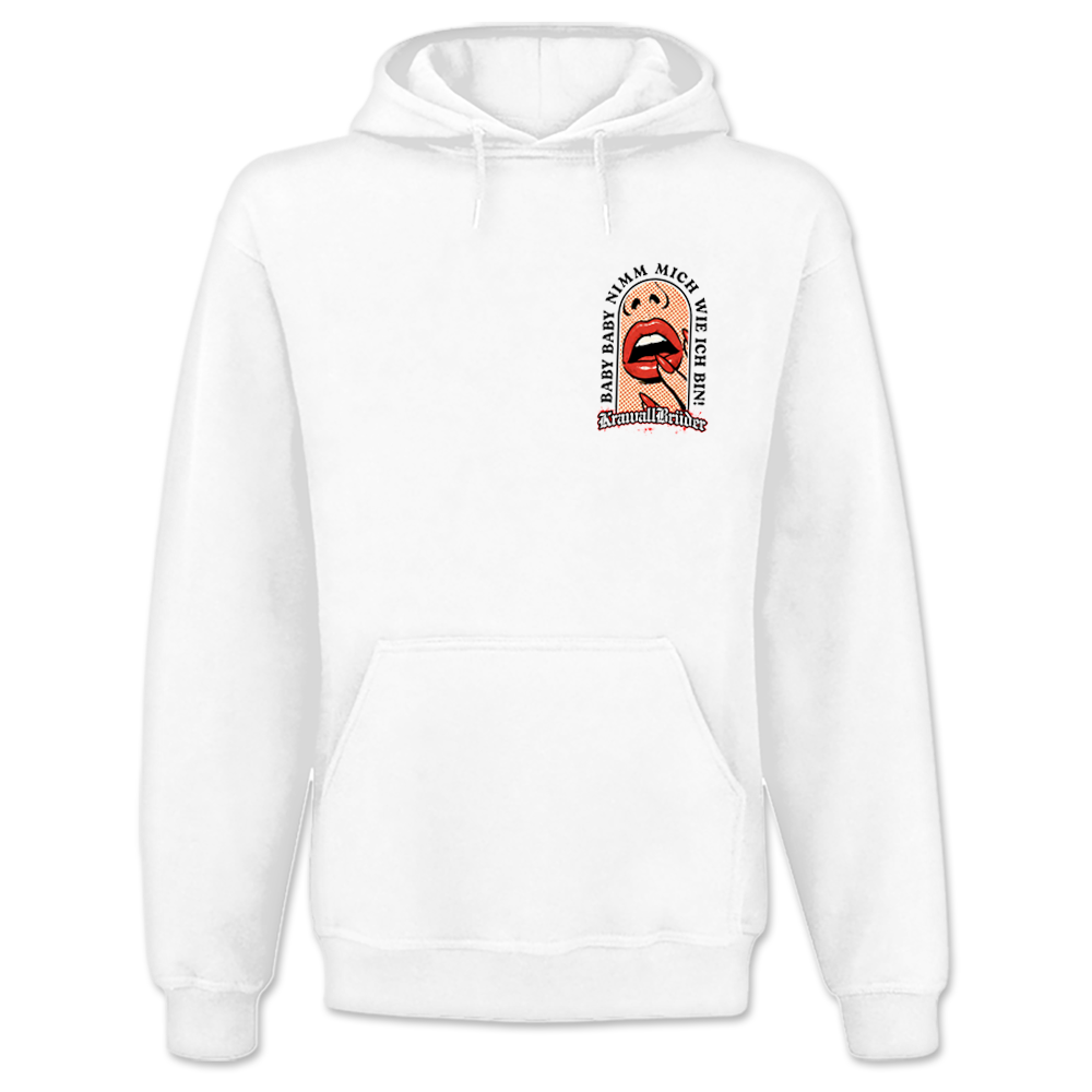 KrawallBrüder - Baby Baby Muschi, Kapuzenpullover weiß