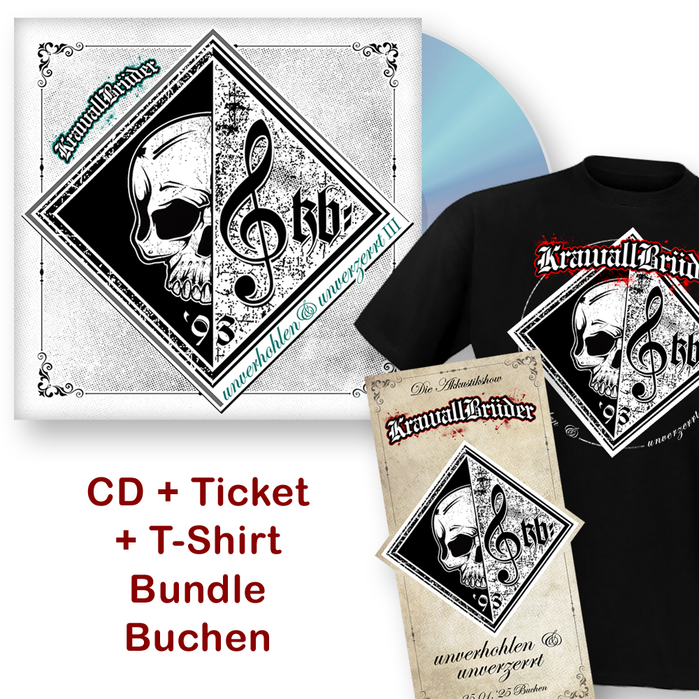 KrawallBrüder - Unverhohlen & unverzerrt III, CD + Ticket + T-Shirt Buchen 25.01.2025 UUUIII