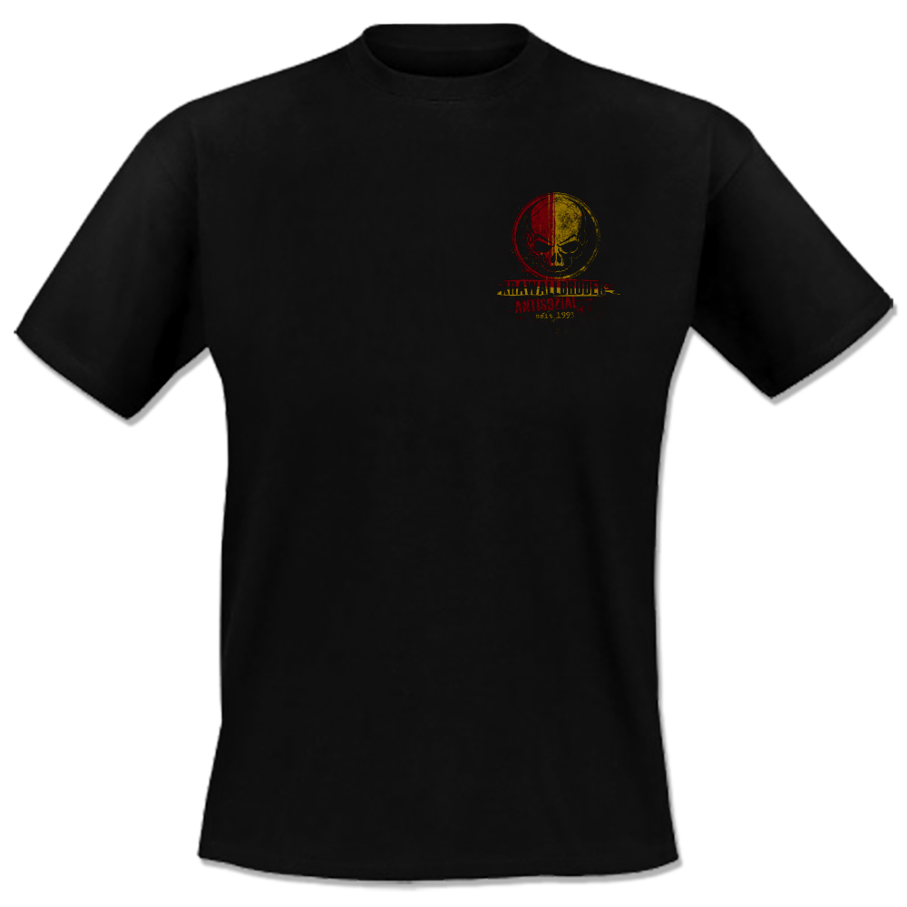 KrawallBrüder - Skull / Rot / Gold , T-Shirt schwarz