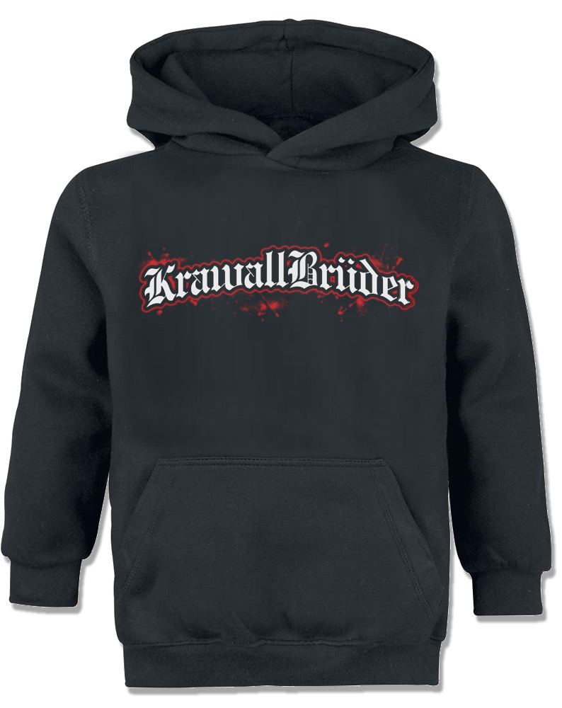 KrawallBrüder  - Logo Schriftzug, Kinder Kapu [schwarz]