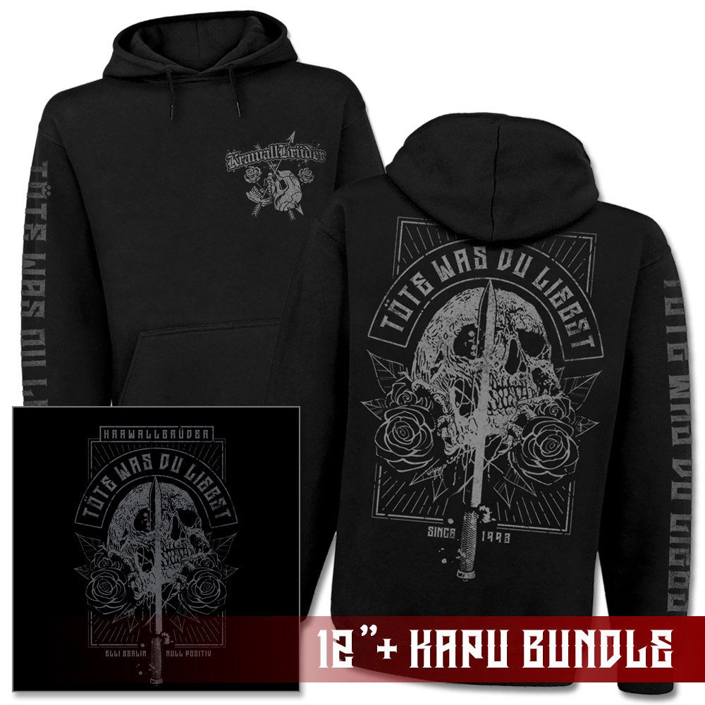KrawallBrüder - Töte was Du liebst, Kapu + 12" Bundle, schwarzes Vinyl