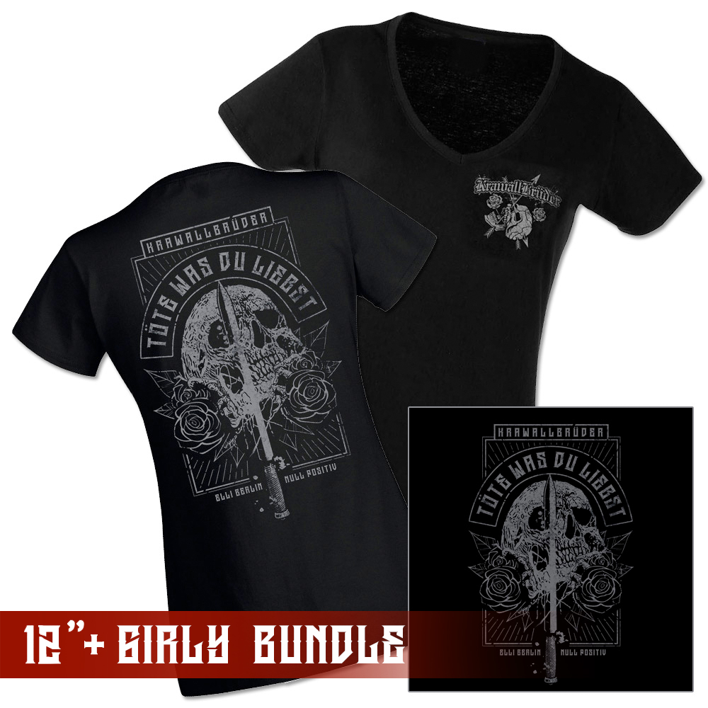 KrawallBrüder - Töte was Du liebst, Girl-Shirt + 12" Bundle, schwarzes Vinyl