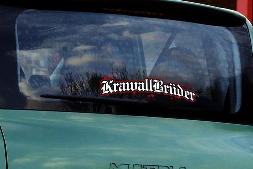 KrawallBrüder  - Logo I Heckscheibenaufkleber klein I aussen