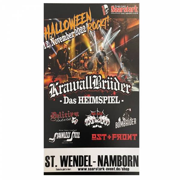 12.11.22 - Ticket KrawallBrüder Halloween rockt! Das Heimspiel St. Wendel - Namborn