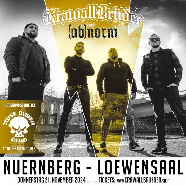 21.11.24 - Ticket KrawallBrüder [ab]norm Tour: Nürnberg - Löwensaal *NEUER TERMIN