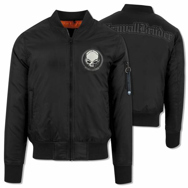 KrawallBrüder - Skull 24 Logo, Bomberjacke [schwarz]