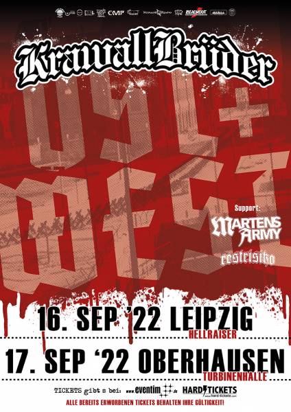 17.09.22 - Ticket KrawallBrüder West-Show: Oberhausen + 2x Support