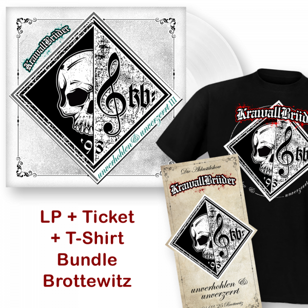 KrawallBrüder - Unverhohlen & unverzerrt III, LP + Ticket + T-Shirt Brottewitz 01.02.2025